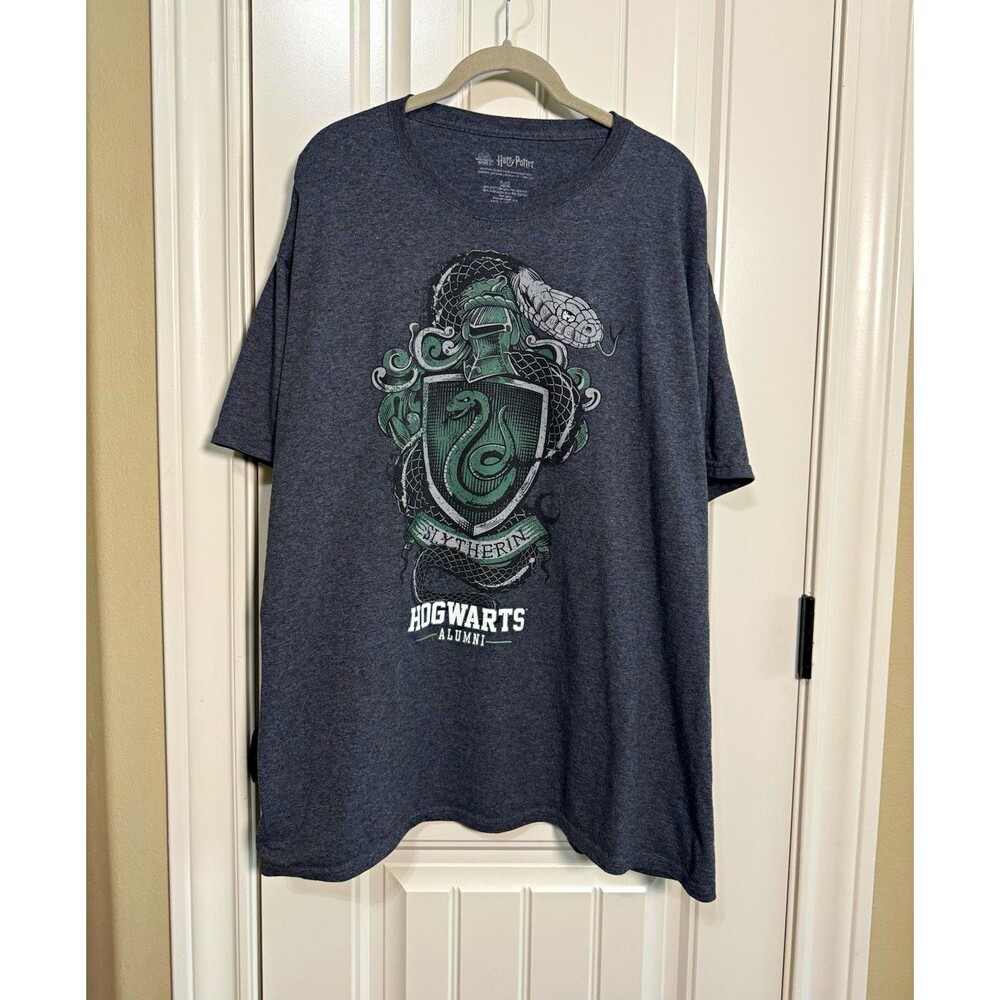 Harry Potter Slytherin Hogwarts Alumni Graphic Men's Crew Neck Tee XL Gray